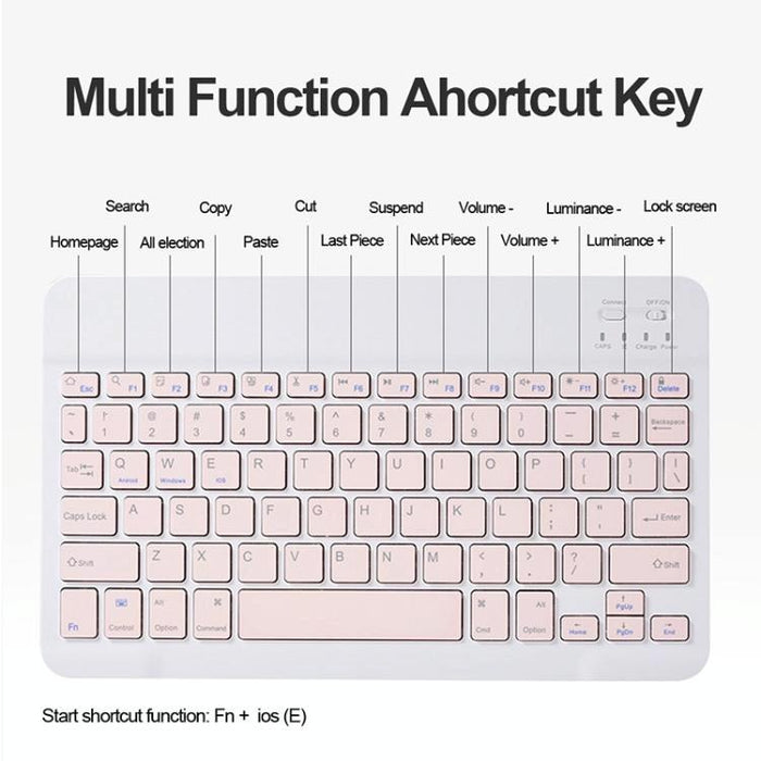 For Oppo Pad 3 / Pad 2 Candy Colour Bluetooth Keyboard Leather Case Square Keys With Touchpad