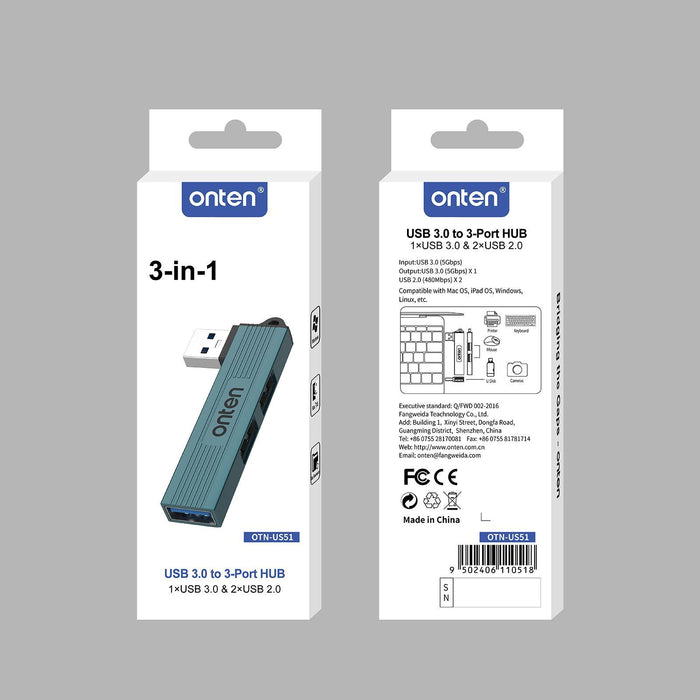 3-In-1 Usb 3.0 Hub In Pine Green