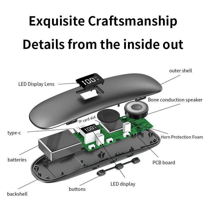 Bone Conduction Bluetooth 5.3 Sleep Speaker Grey