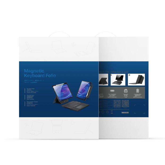 For Samsung Galaxy Tab S10 Ultra Dk Series Magnetic Wireless Bluetooth Keyboard Tablet Case Black