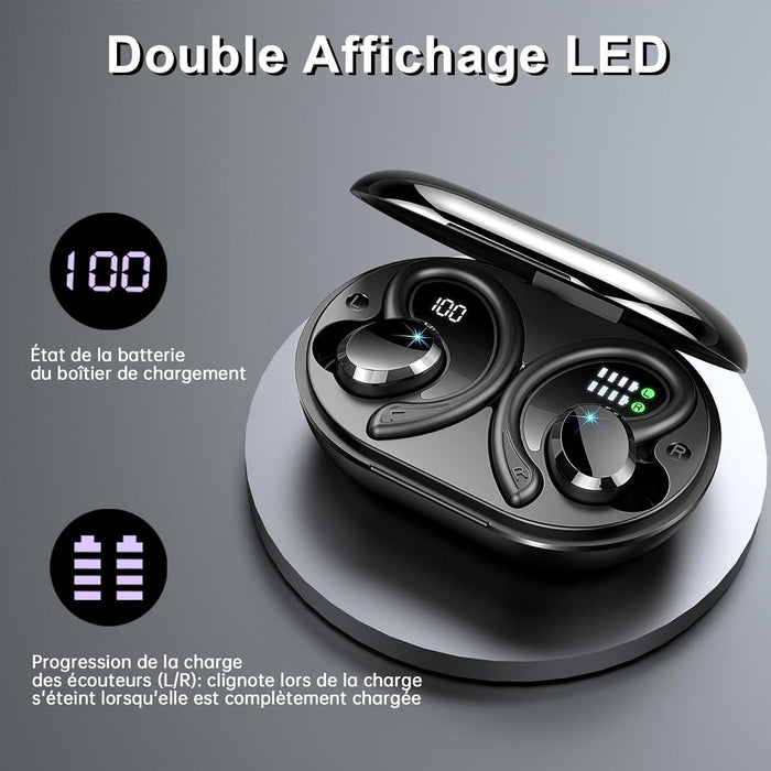 Ear-Mounted Led Digital Display Wireless Bluetooth Earphone