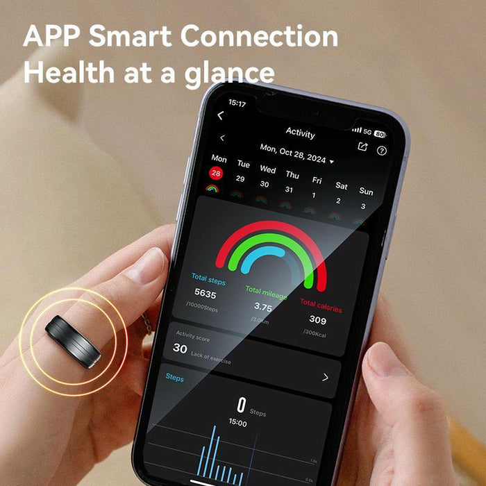Smart Health Ring Temp Heart Rate Bp Reminder