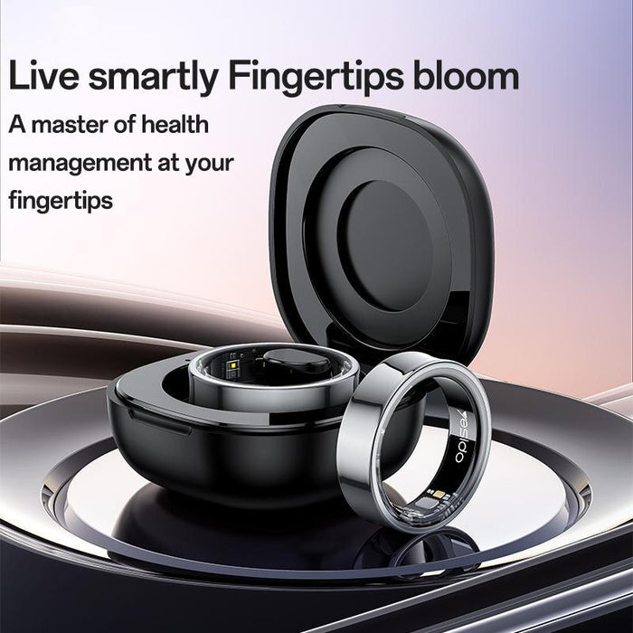 Smart Health Ring Temp Heart Rate Bp Reminder Black