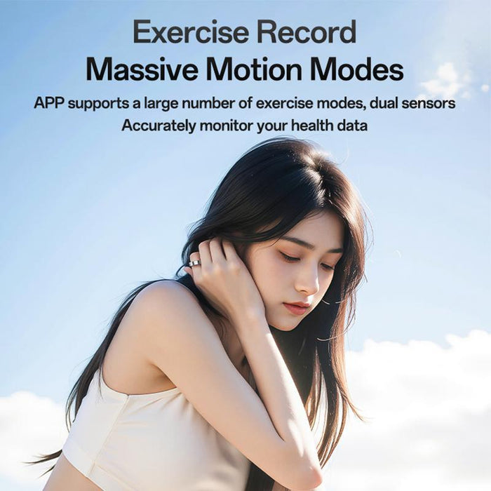 Smart Health Ring Temp Heart Rate Bp Reminder Black