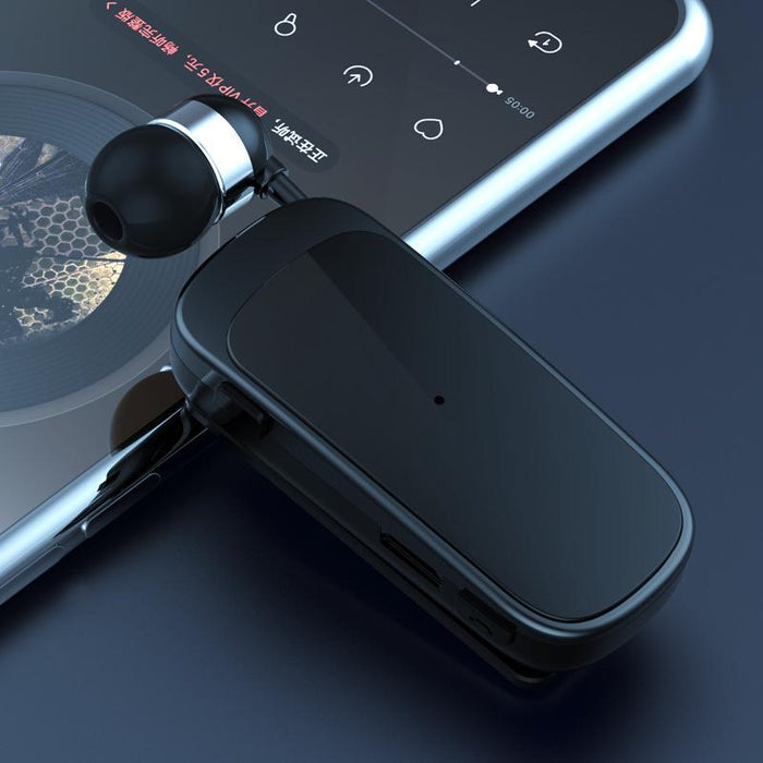 K52 Business Lavalier Retractable Cable Bluetooth Earphone