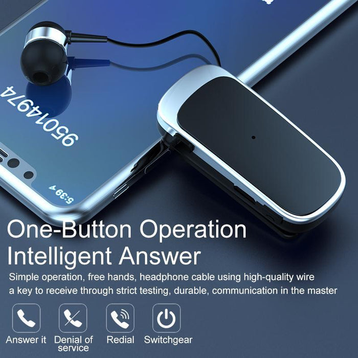 K52 Business Lavalier Retractable Cable Bluetooth Earphone