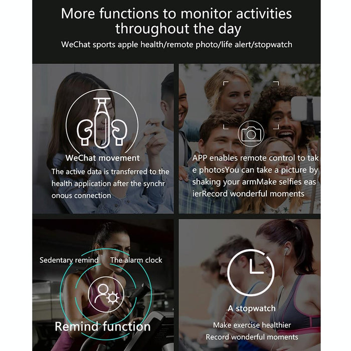 1.3 Inch Tft Screen Ip67 Waterproof Smart Watch Bracelet Support Sleep Monitor / Heart Rate Monitor / Blood Pressure Monitoring