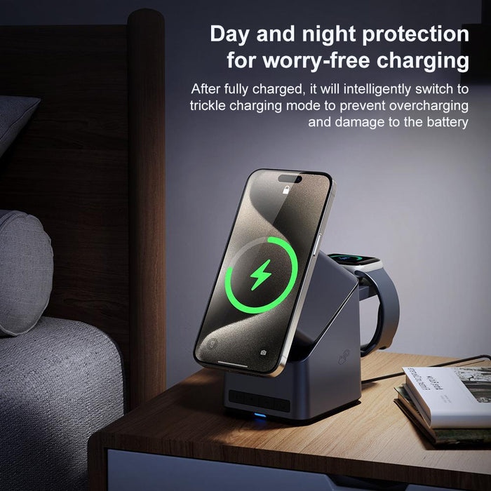 180° Rotating 4 In 1 Magnetic Wireless Charger Grey