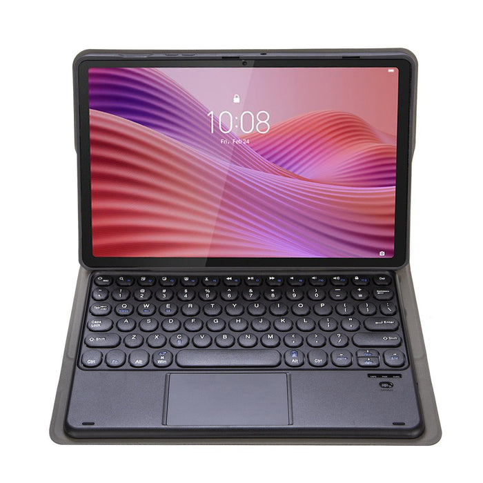 For Lenovo Tab 10.1 / Zhaoyang K10C 10.1 Yultra-Thin Detachable Round Keycap Bluetooth Keyboard Leather Tablet Case With Touchpad