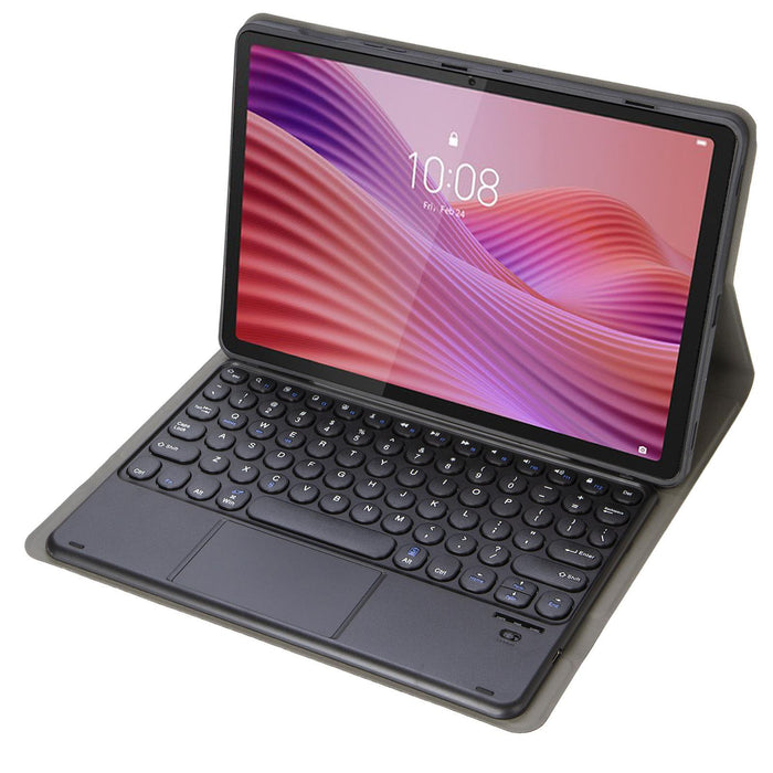 For Lenovo Tab 10.1 / Zhaoyang K10C 10.1 Yultra-Thin Detachable Round Keycap Bluetooth Keyboard Leather Tablet Case With Touchpad