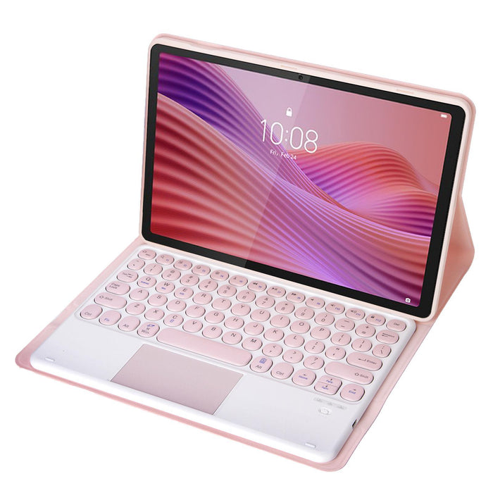For Lenovo Tab 10.1 / Zhaoyang K10C 10.1 Yultra-Thin Detachable Round Keycap Bluetooth Keyboard Leather Tablet Case With Touchpad