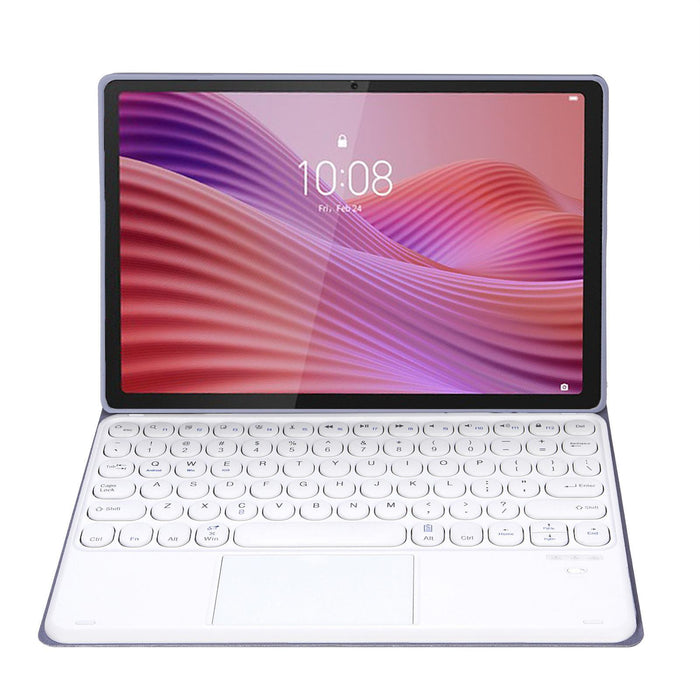 For Lenovo Tab 10.1 / Zhaoyang K10C 10.1 Yultra-Thin Detachable Round Keycap Bluetooth Keyboard Leather Tablet Case With Touchpad