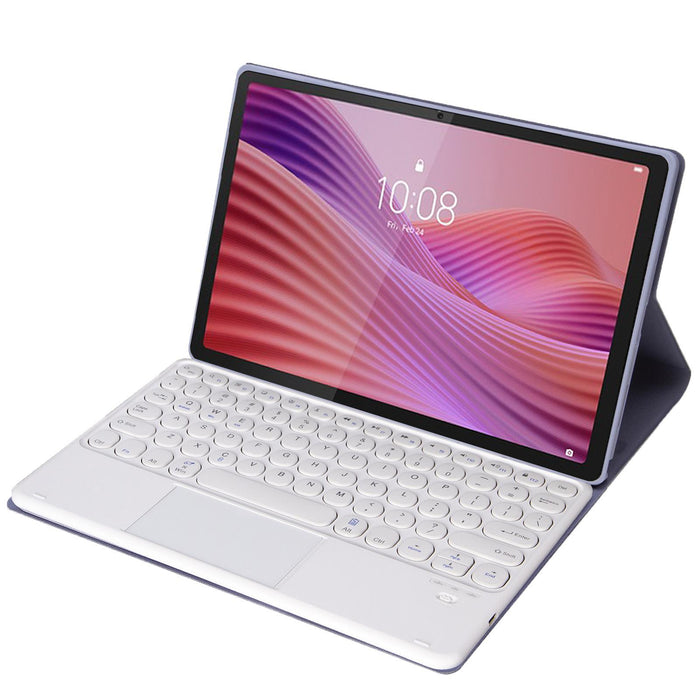 For Lenovo Tab 10.1 / Zhaoyang K10C 10.1 Yultra-Thin Detachable Round Keycap Bluetooth Keyboard Leather Tablet Case With Touchpad