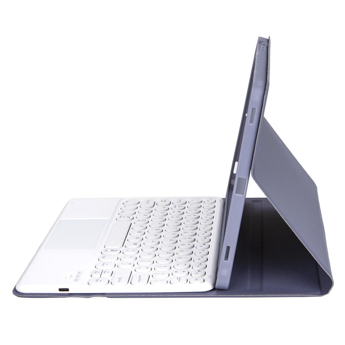 For Lenovo Tab 10.1 / Zhaoyang K10C 10.1 Yultra-Thin Detachable Round Keycap Bluetooth Keyboard Leather Tablet Case With Touchpad