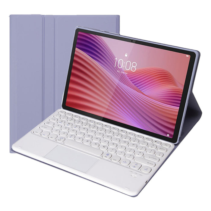 For Lenovo Tab 10.1 / Zhaoyang K10C 10.1 Yultra-Thin Detachable Round Keycap Bluetooth Keyboard Leather Tablet Case With Touchpad