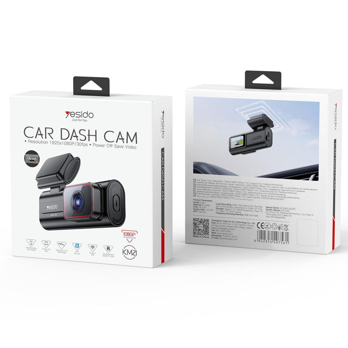 1K Hd Car Camera Recorder With 1.47 Screen Black