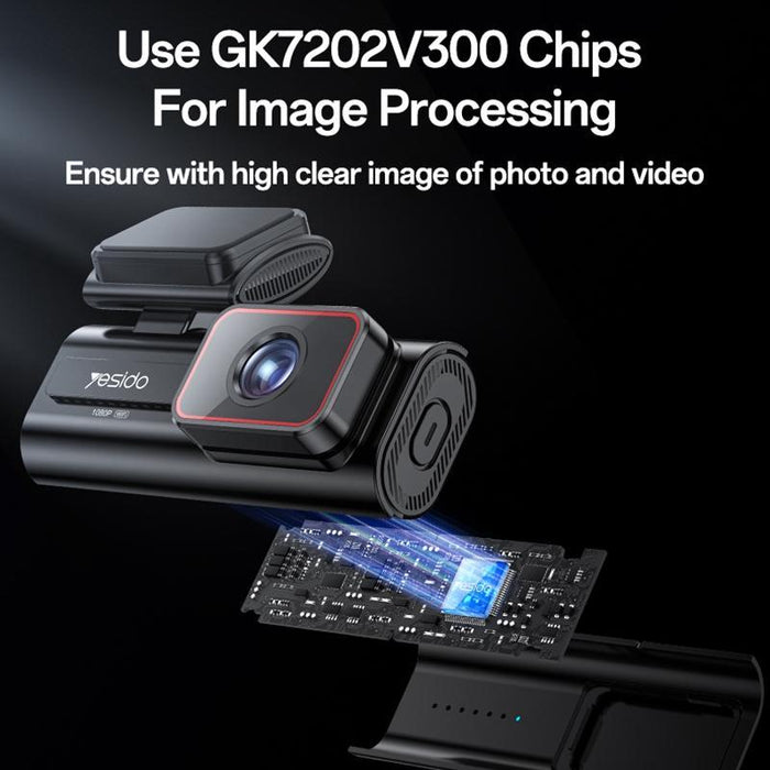 1K Hd Car Camera Recorder With 1.47 Screen Black