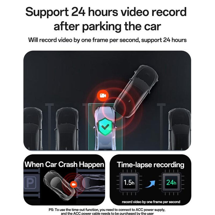 1K Hd Car Camera Recorder With 1.47 Screen Black