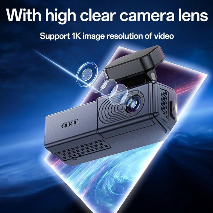 1K Hd Dual Dash Cam With 1.47 Screen Black