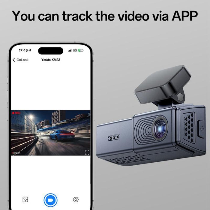 1K Hd Dual Dash Cam With 1.47 Screen Black