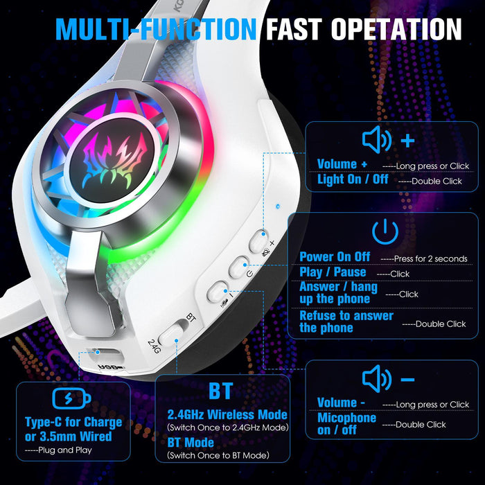 Gs400 Tri-Mode Gaming Headset Bluetooth / Wired