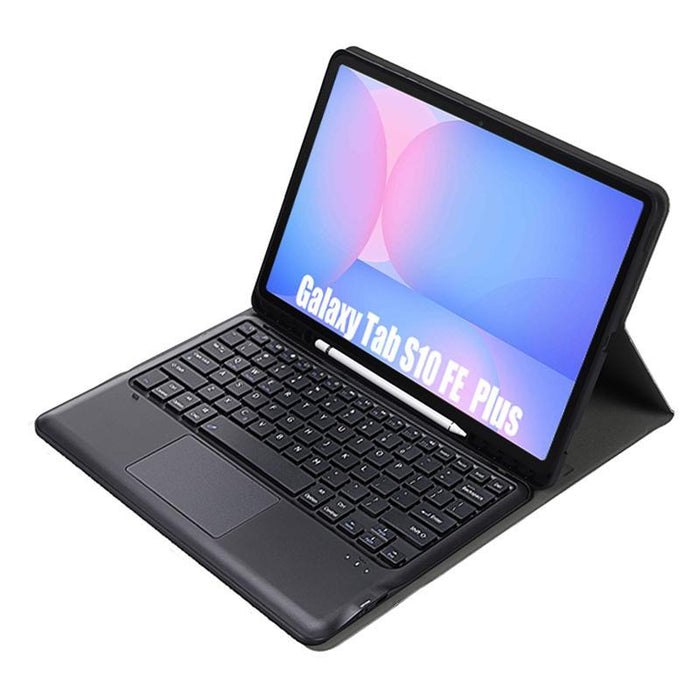 For Samsung Galaxy Tab S10 Fe+ Touch Pad Detachable Bluetooth Keyboard Leather Tablet Case