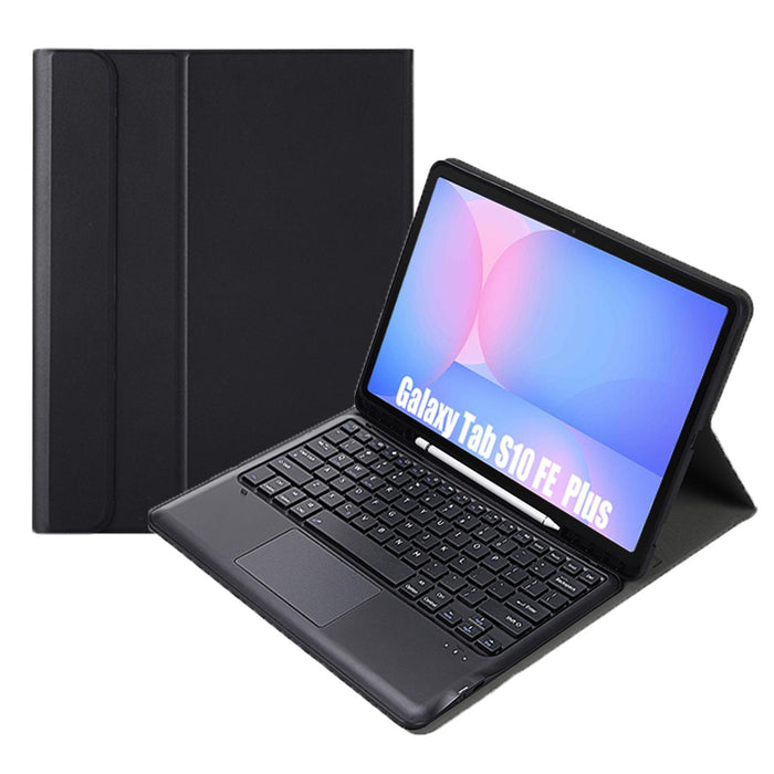 For Samsung Galaxy Tab S10 Fe+ Touch Pad Detachable Bluetooth Keyboard Leather Tablet Case