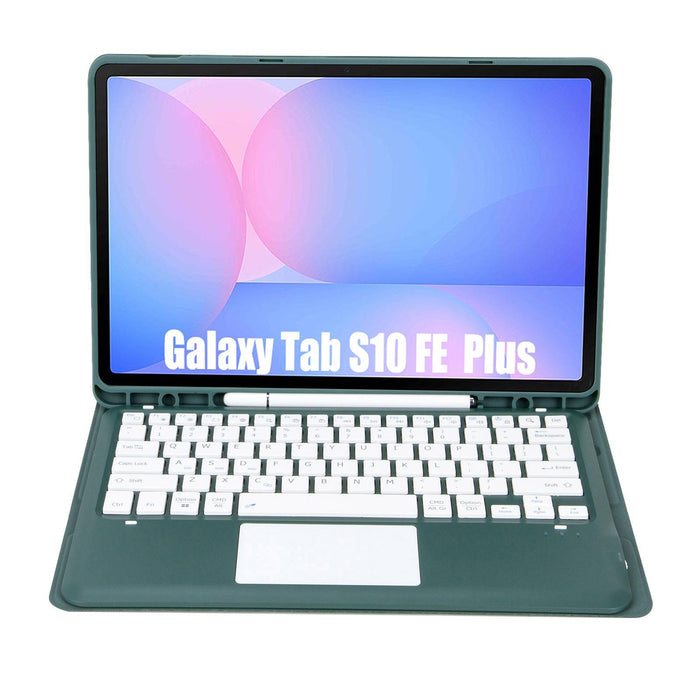 For Samsung Galaxy Tab S10 Fe+ Touch Pad Detachable Bluetooth Keyboard Leather Tablet Case
