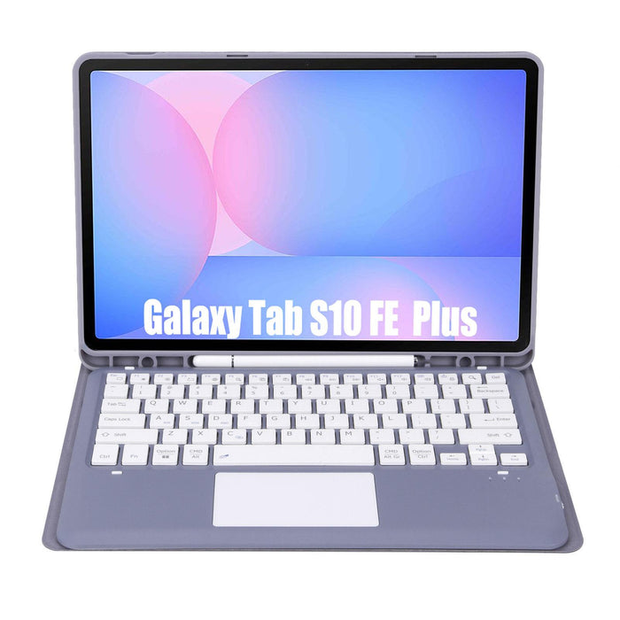 For Samsung Galaxy Tab S10 Fe+ Touch Pad Detachable Bluetooth Keyboard Leather Tablet Case