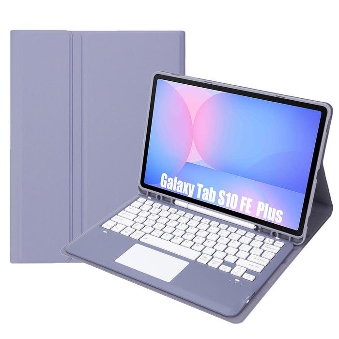 For Samsung Galaxy Tab S10 Fe+ Touch Pad Detachable Bluetooth Keyboard Leather Tablet Case