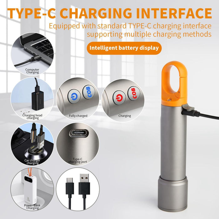 Waterproof White Laser Flashlight Aluminum Alloy