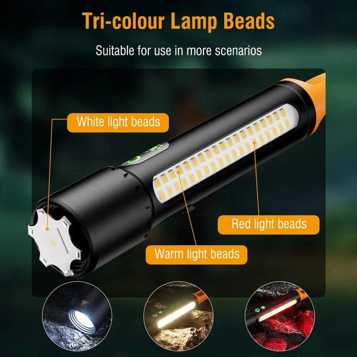 Waterproof White Laser Flashlight With Telescopic Zoom