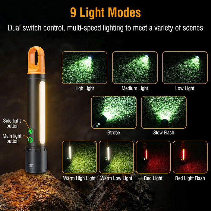 Waterproof White Laser Flashlight With Telescopic Zoom