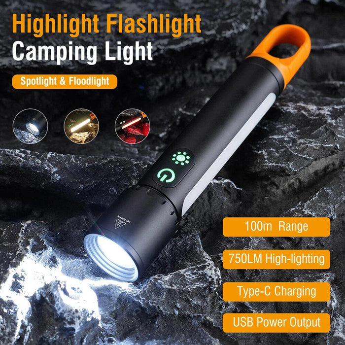 Waterproof White Laser Flashlight With Telescopic Zoom