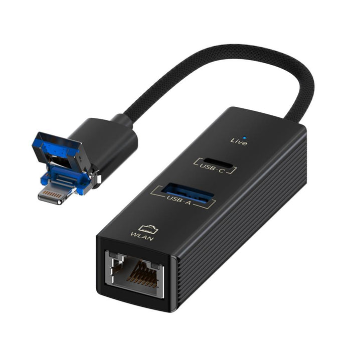 Usb-C To Rj45 Usb-A Hub Converter