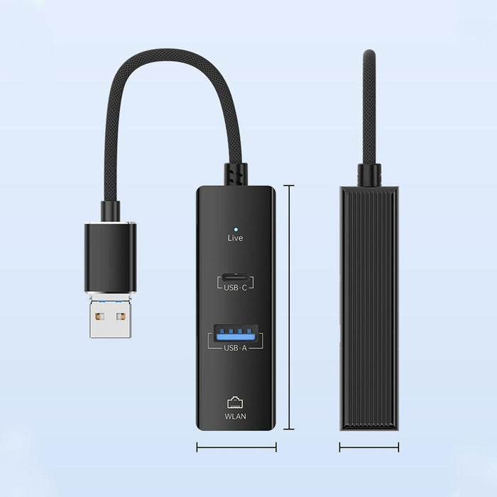 Usb-C To Rj45 Usb-A Hub Converter