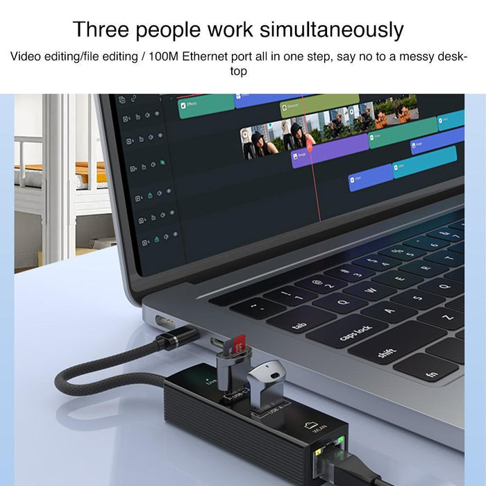 Usb-C To Rj45 Usb-A Hub Converter