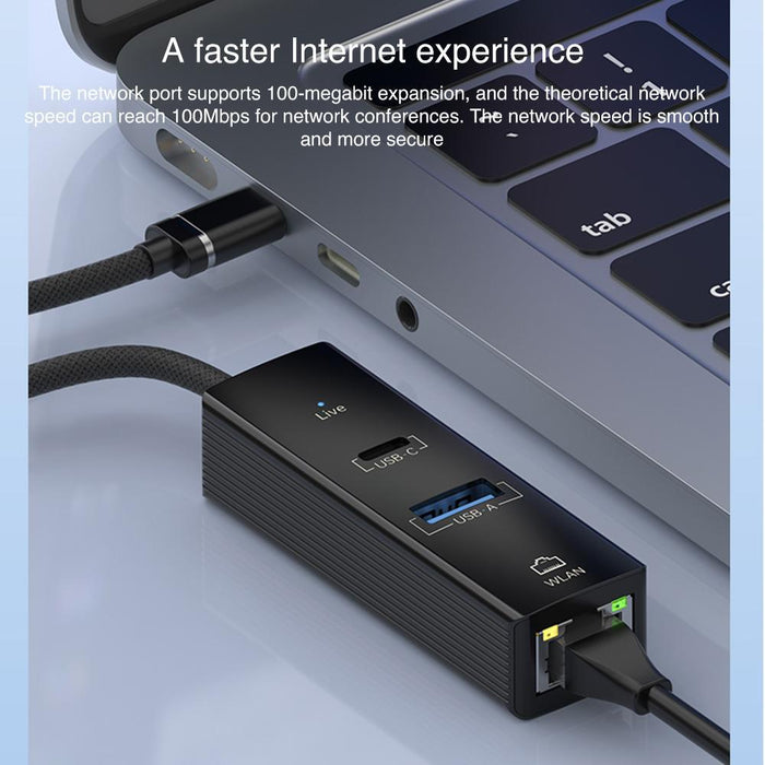 Usb-C To Rj45 Usb-A Hub Converter