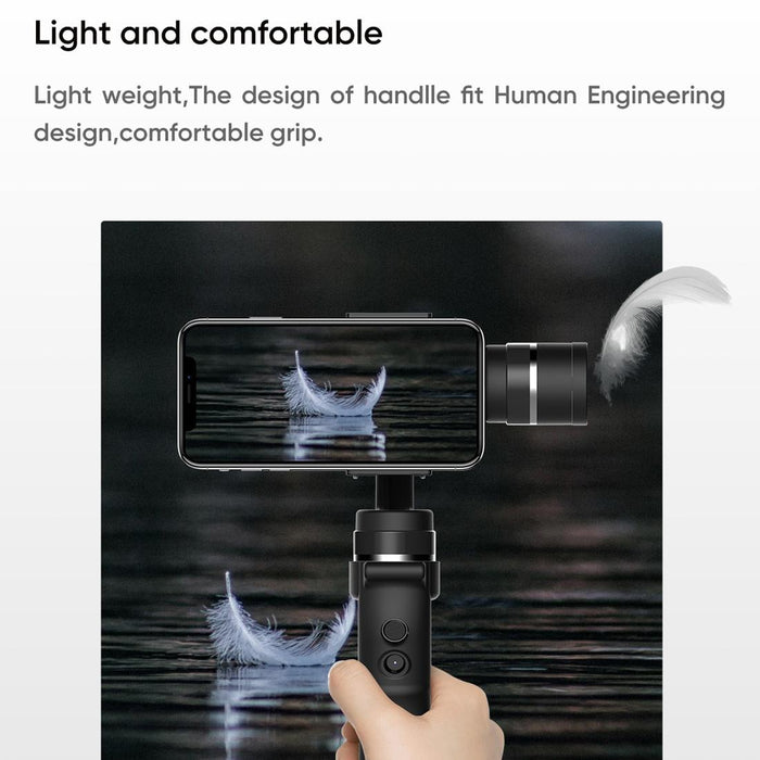 Funsnap Capture1 Outdoor Live Video Triaxial Handheld Gimbal Shooting Stabilizer Black