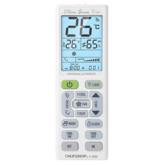 Universal Ac Remote With Torch & Lcd Backlight