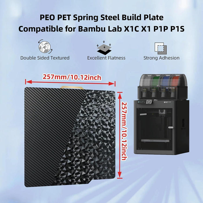 257Mm 3D Printer Build Plate Pei Film + Peo Diamond Film For Bambu Lab A1