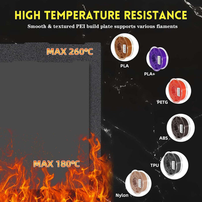 Spring Steel Build Plate For Anycubic 3D Printers 268X256Mm Black / Pei Coating