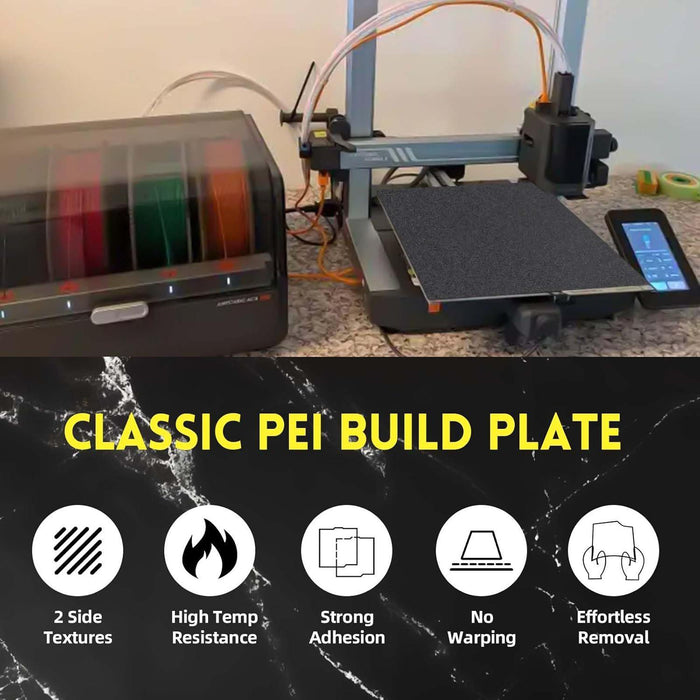 Spring Steel Build Plate For Anycubic 3D Printers 268X256Mm Black / Pei Coating