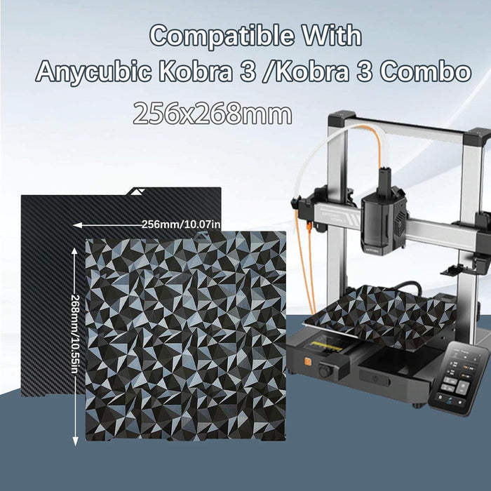 Pet Carbon Fiber + Peo Diamond Film Build Plate For Anycubic 3D Printers 268X256Mm