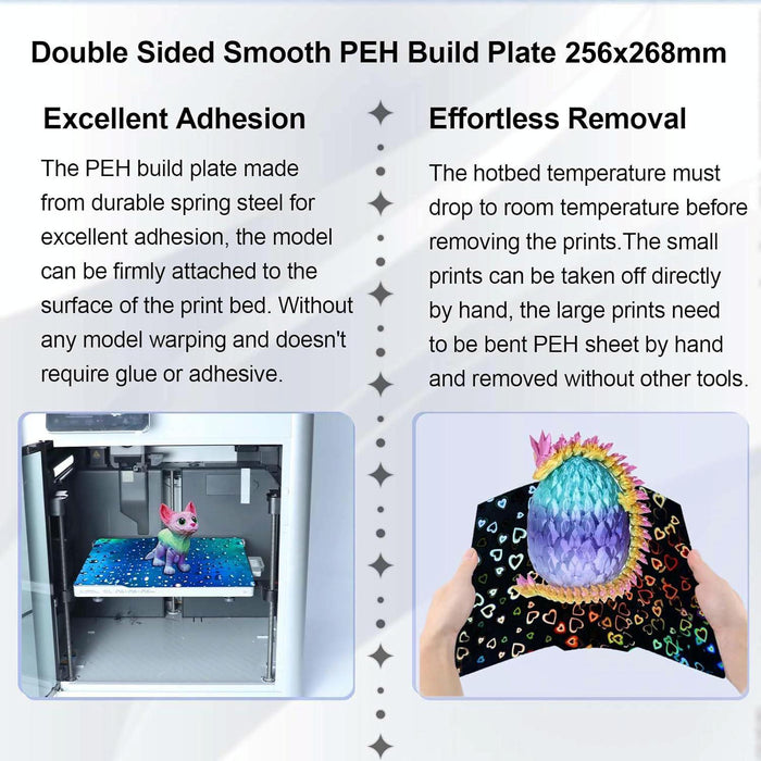 Spring Steel Sheet For Anycubic 3D Printers 268X256Mm Love + Water Drop Peh Film