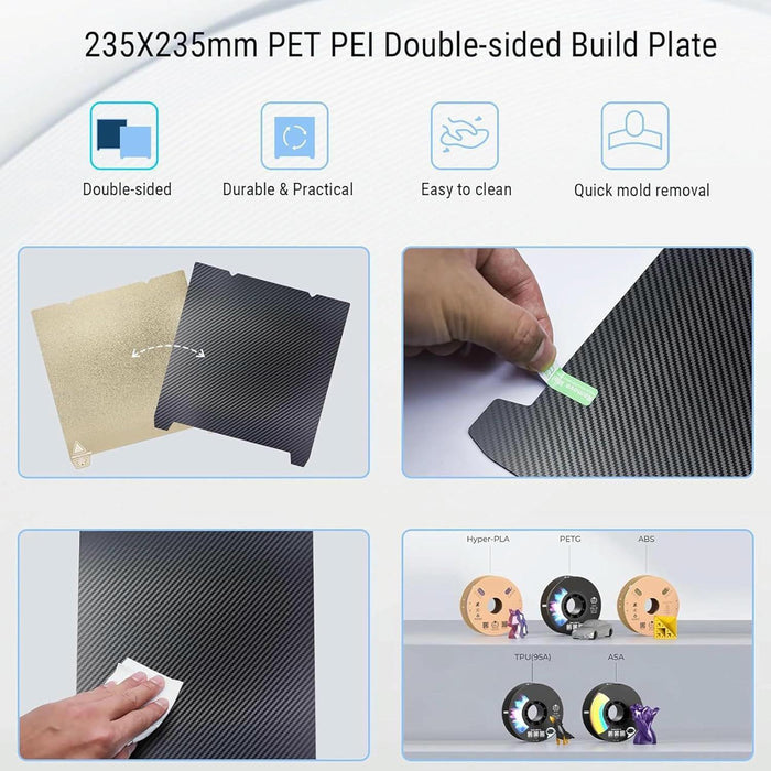 3D Printer Build Plate Pei Coating + Pet Film Compatible With Creality 235X235Mm