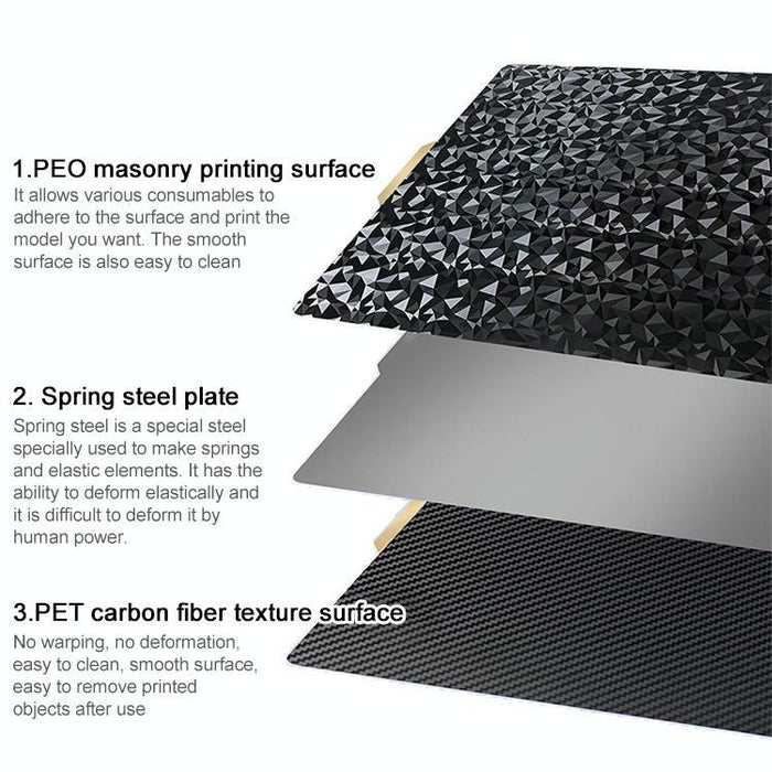 Carbon Fiber Peo Diamond Film 3D Printer Build Plate 310X315Mm