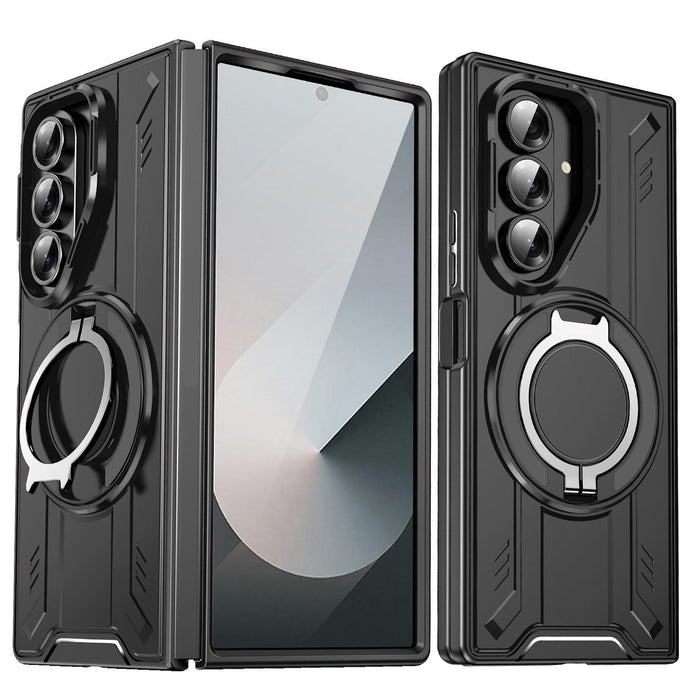 For Samsung Galaxy Z Fold7 5G Rotating Magnetic Phone Case With Ring Holder