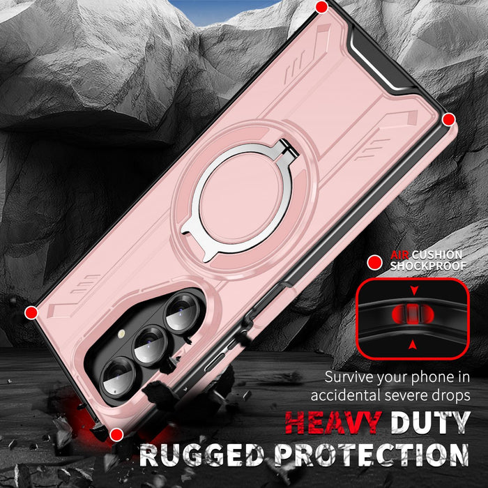 For Samsung Galaxy Z Fold7 5G Rotating Magnetic Phone Case With Ring Holder