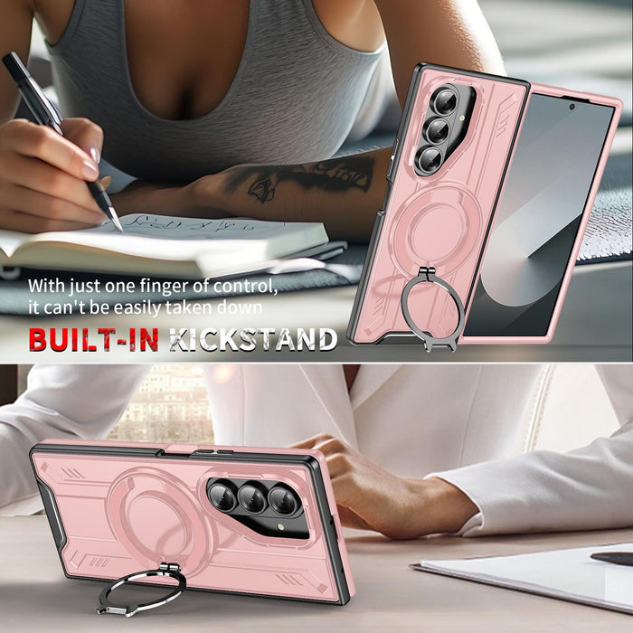 For Samsung Galaxy Z Fold7 5G Rotating Magnetic Phone Case With Ring Holder